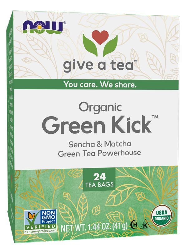 NOW Green Kick™ Tea, Organic - 24 Tea Bags