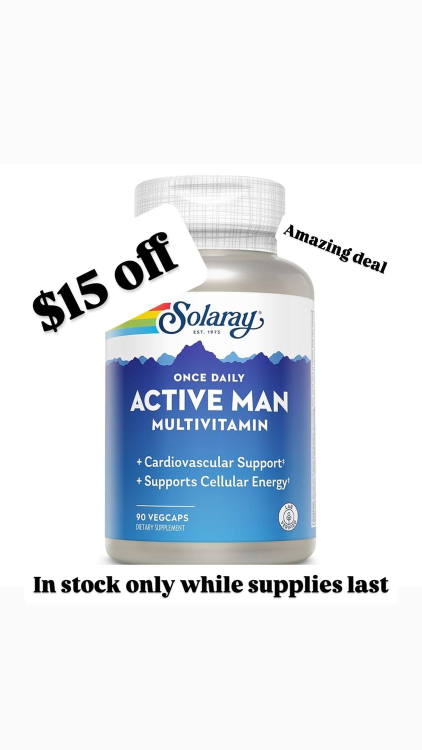 Solaray Active Man Multivitamin 90vc