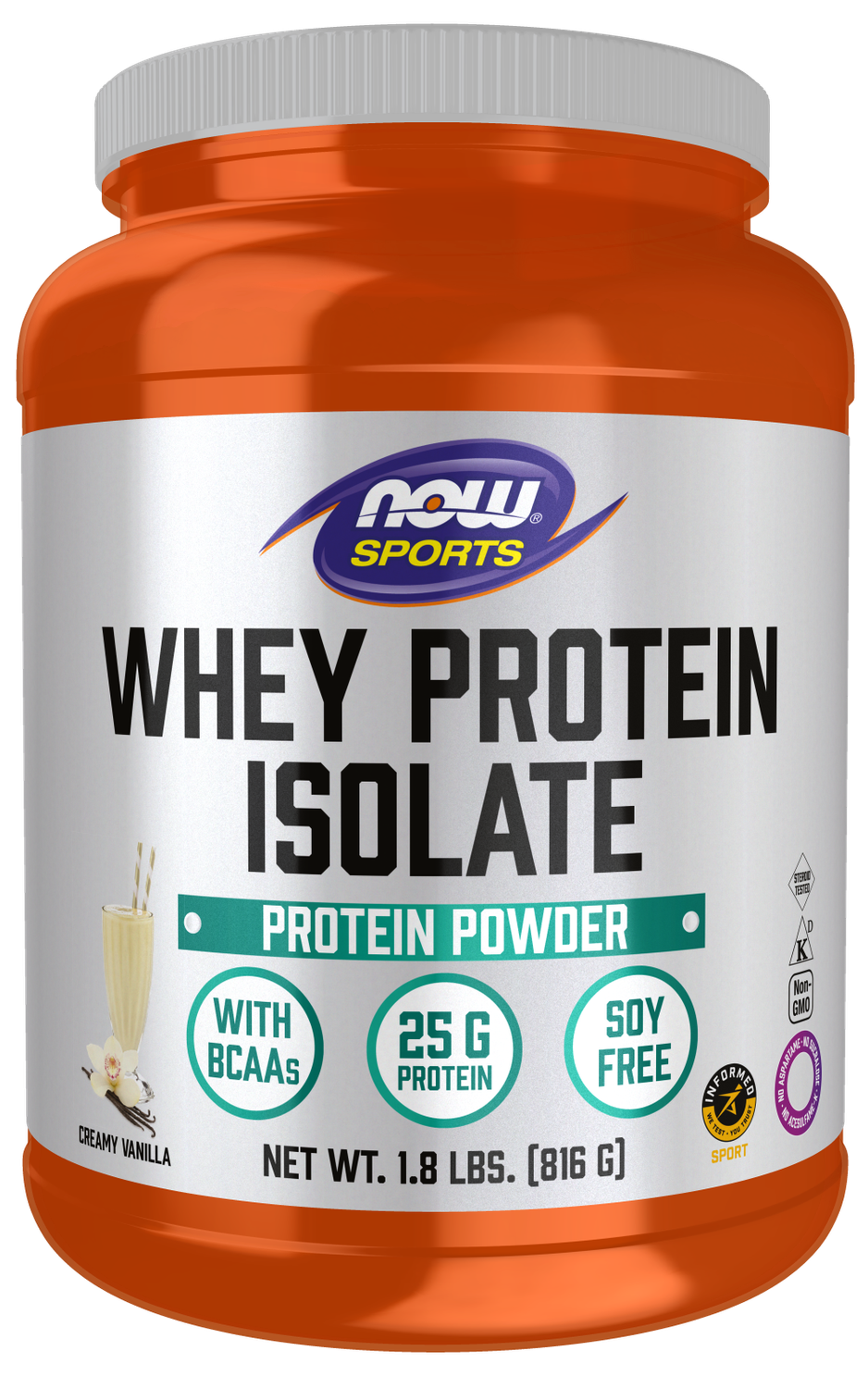 NOW Whey Protein Isolate Powder Vanilla  1.8lb