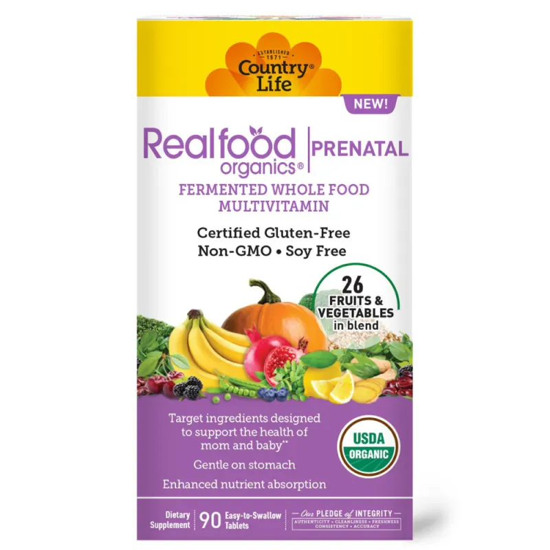 Country Life Realfood Organics Prenatal Fermented Whole Food Multivitamin 90 tabs