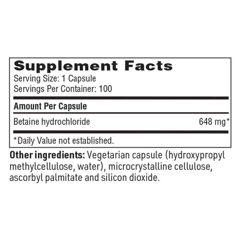 SFI Health Betaine HCI 100 caps