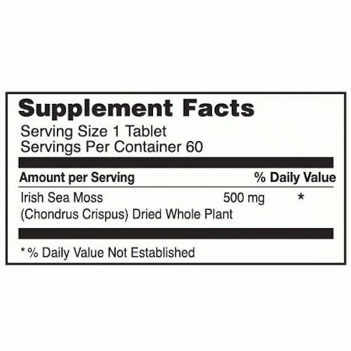 NATURE'S VISION Org. Irish Sea Moss 60 Caps.