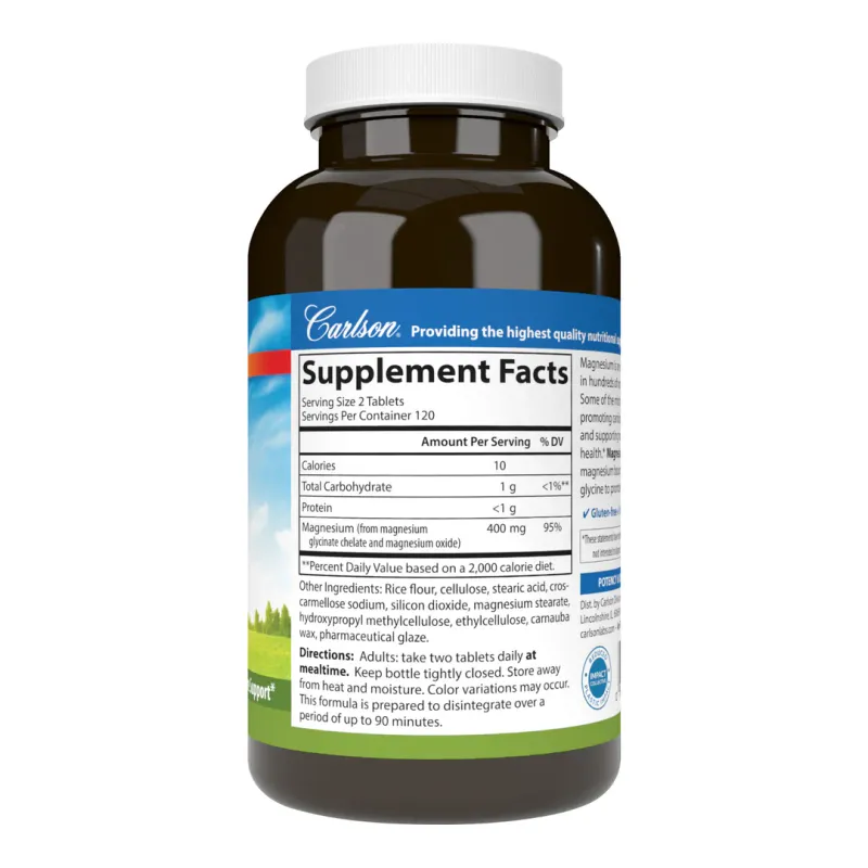 Carlson Magnesium Glycinate 400mg 240 Tablets