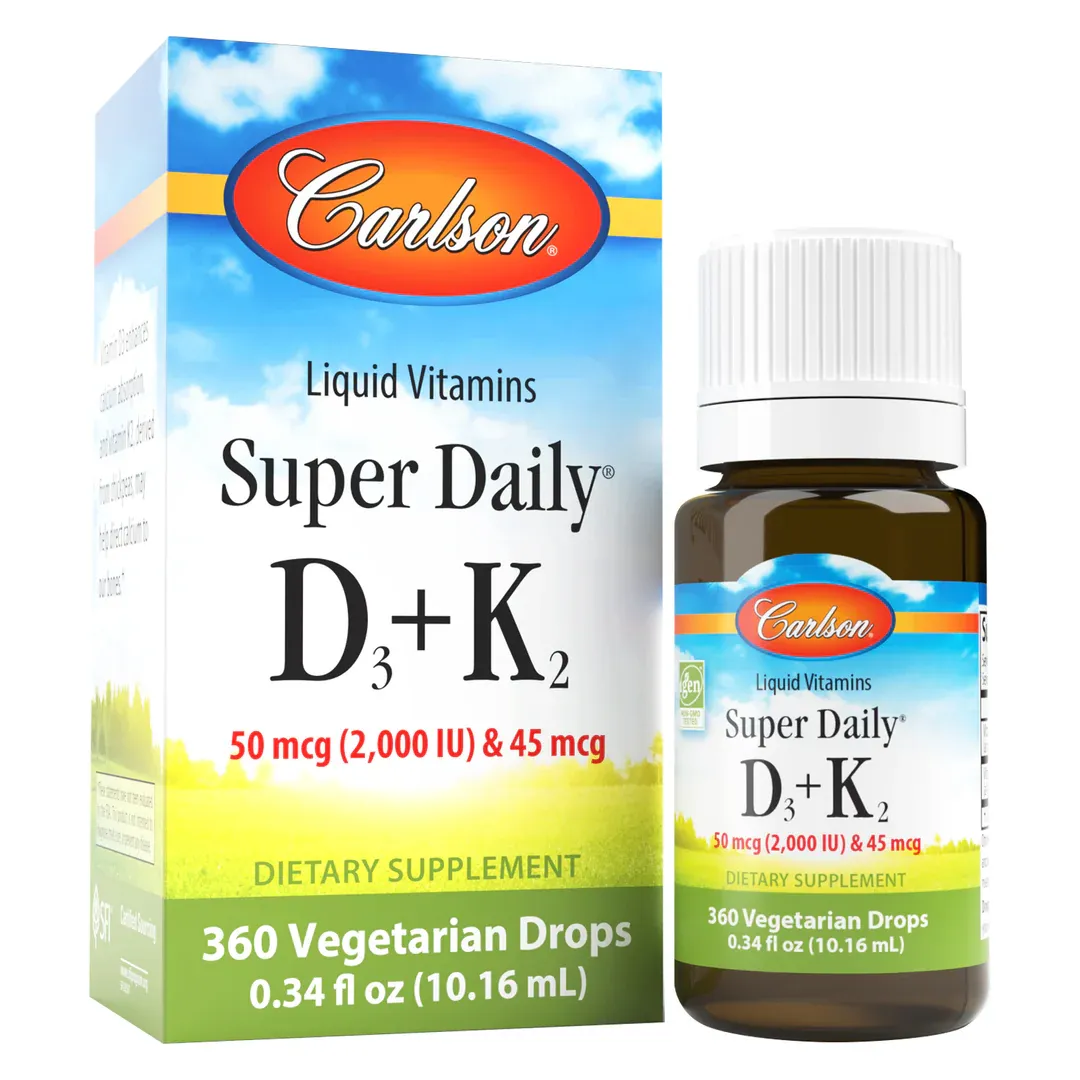Carlson Super Daily D3+K2 50mcg/45mcg 360 Vegetarian Drops