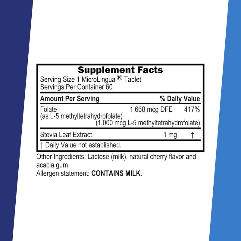 SUPERIOR SOURCE Methyl Folate 1000 mcg. 60 Sublingual Tabs.
