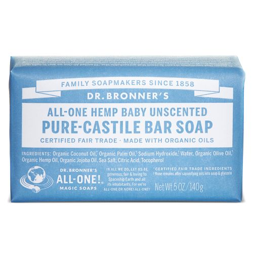 Dr. Bronner's All-One Hemp Baby Unscented Pure-Castile Bar Soap 5oz