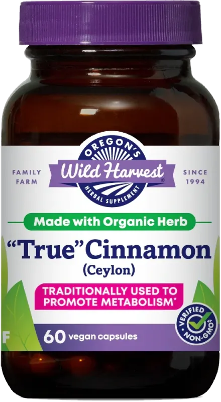 OREGON'S WILD HARVEST "True" Cinnamon Ceylon 60 Caps.
