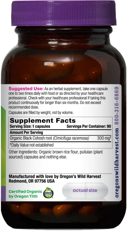 OREGON'S WILD HARVEST Black Cohosh 90 Caps.