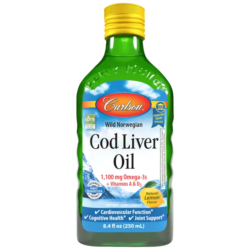 CARLSON Cod Liver Oil 8.4 Fl. Oz. (Lemon)
