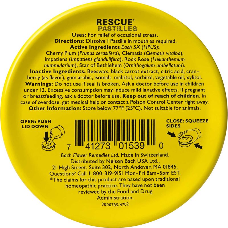 Bach Rescue Cranberry Pastilles 35 Count