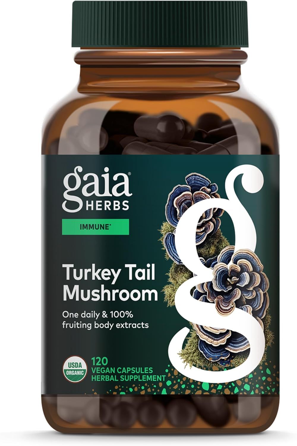Gaia Herbs Turkey Tail Mushroom - 120 vegan capsules