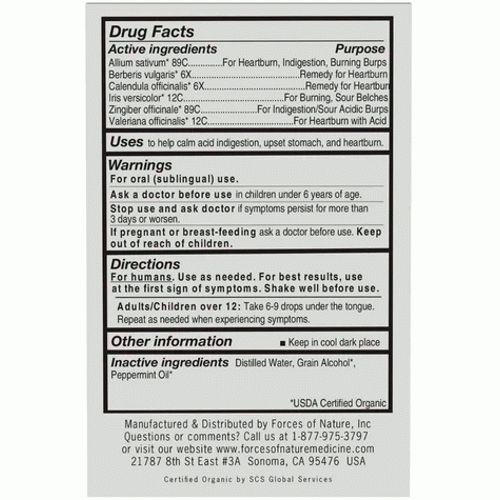 Forces Of Nature Heartburn Relief 10ml