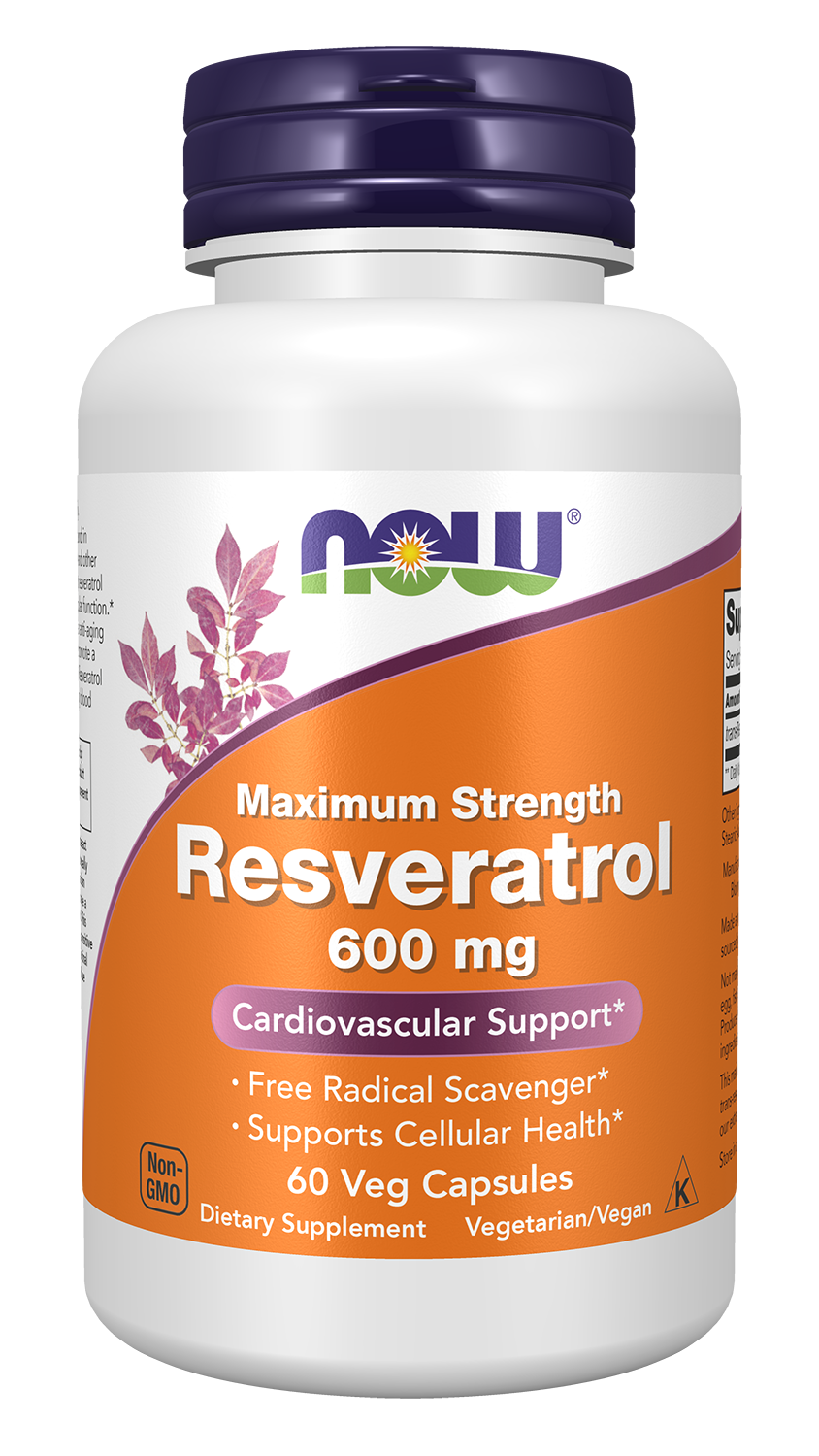NOW Resveratrol 600 Maximum Strength 60vc