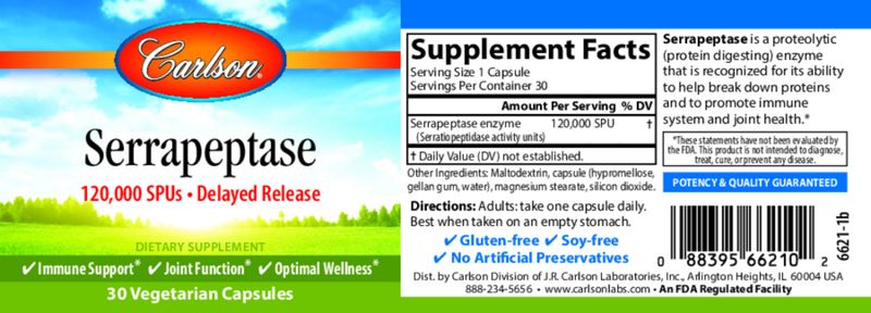 Carlson Serrapeptase 30ct