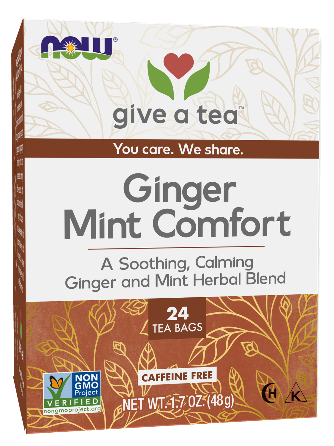 NOW Ginger Mint Comfort Tea 24 bags
