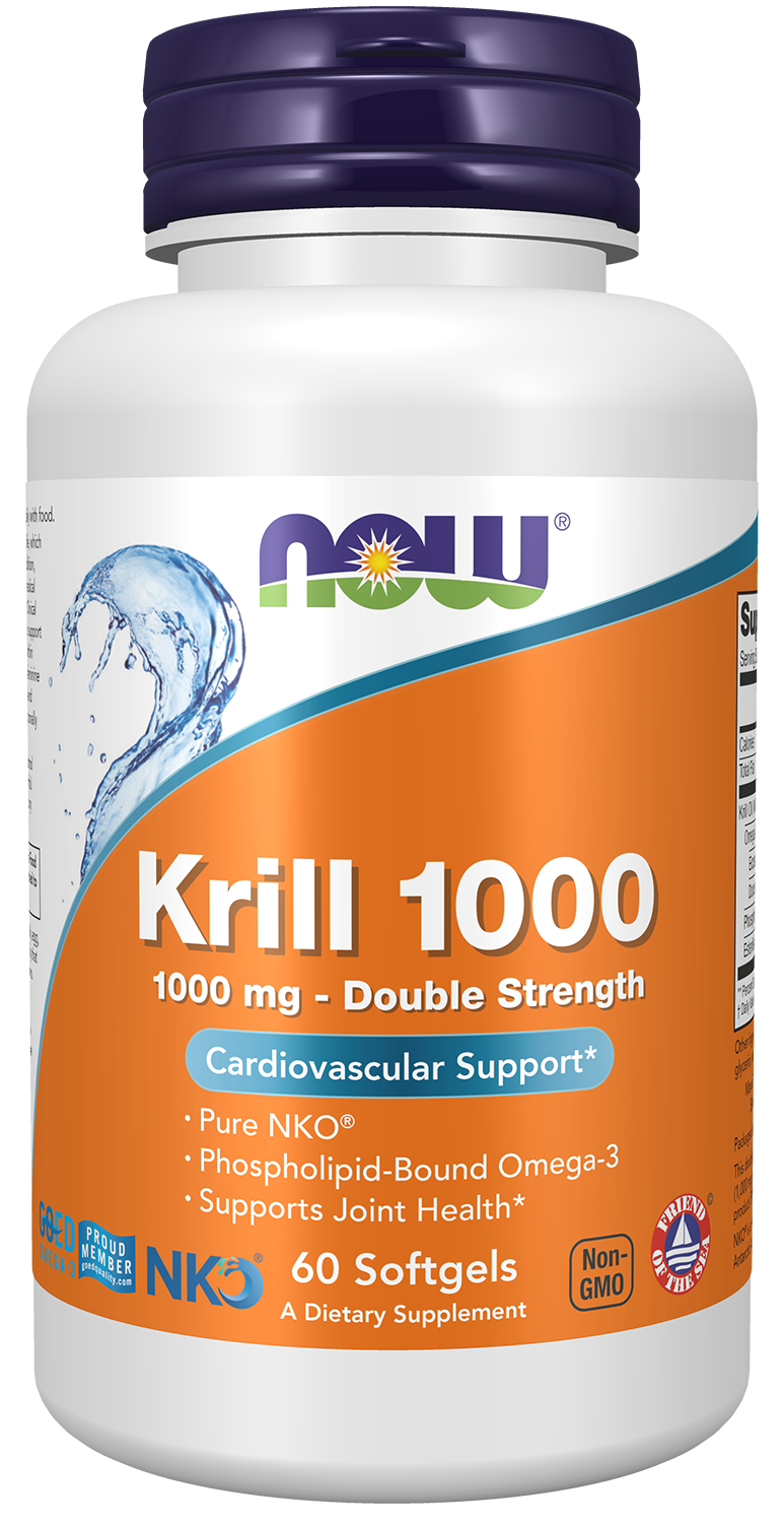 NOW Krill 1000, Double Strength 1000 mg - 60 Softgels
