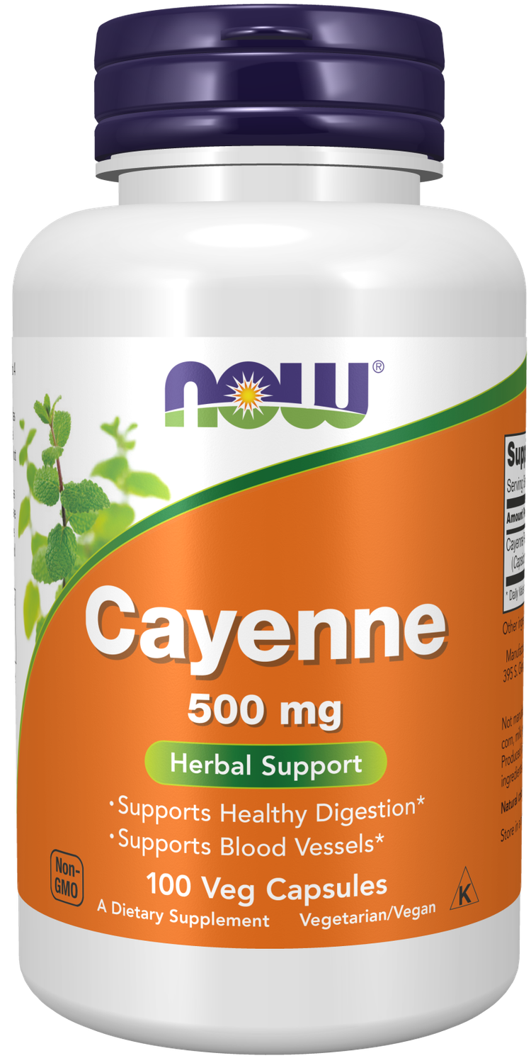 NOW Cayenne 500 mg - 100 Veg Capsules