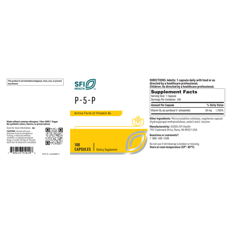 Klaire Labs/SFI Health P-5-P 30mg 100c