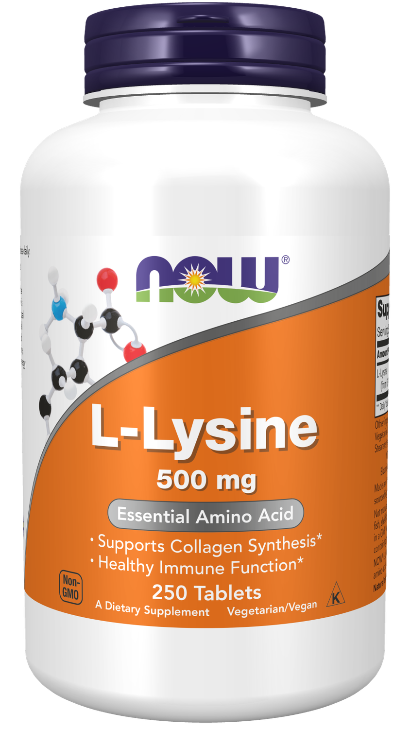 NOW L-Lysine 500 mg - 250 Tablets