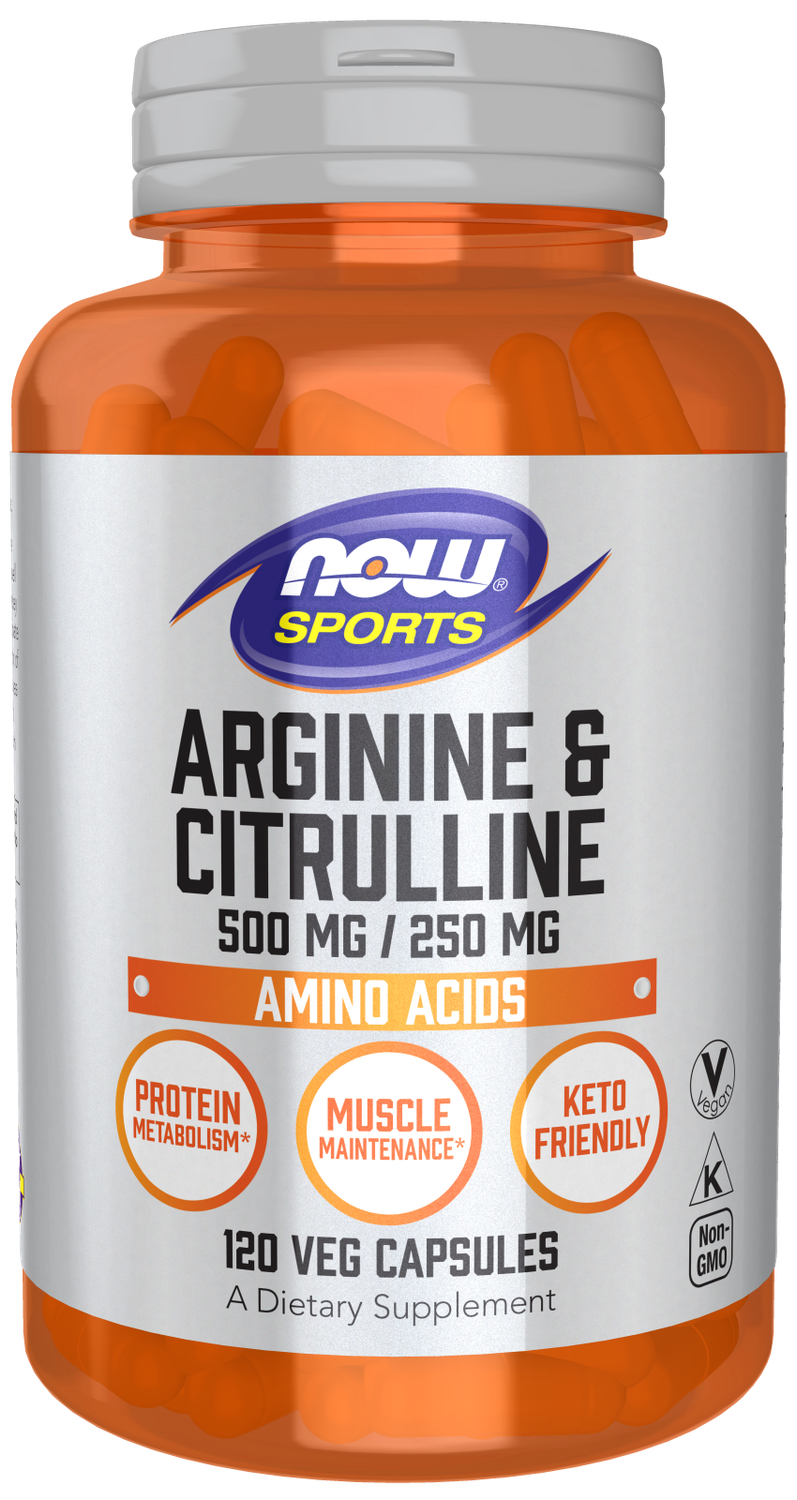 NOW Arginine &amp; Citrulline 500mg/250mg 120vc