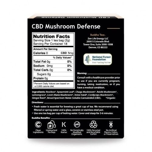 Buddha CBD Mushroom Defense 20 Tea Bags