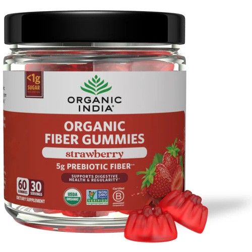 Organic India Fiber Gummies Strawberry 60ct