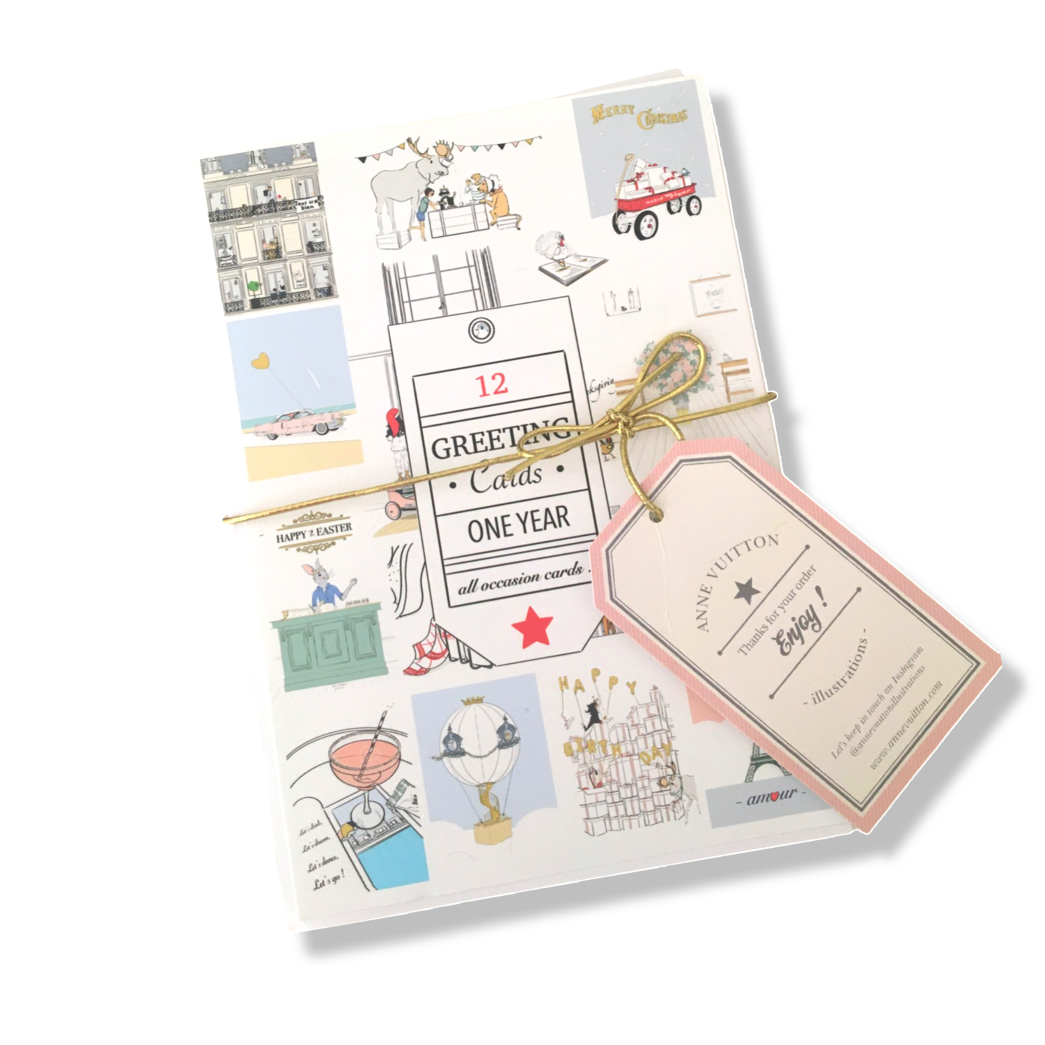 Pack of 12 greeting cards