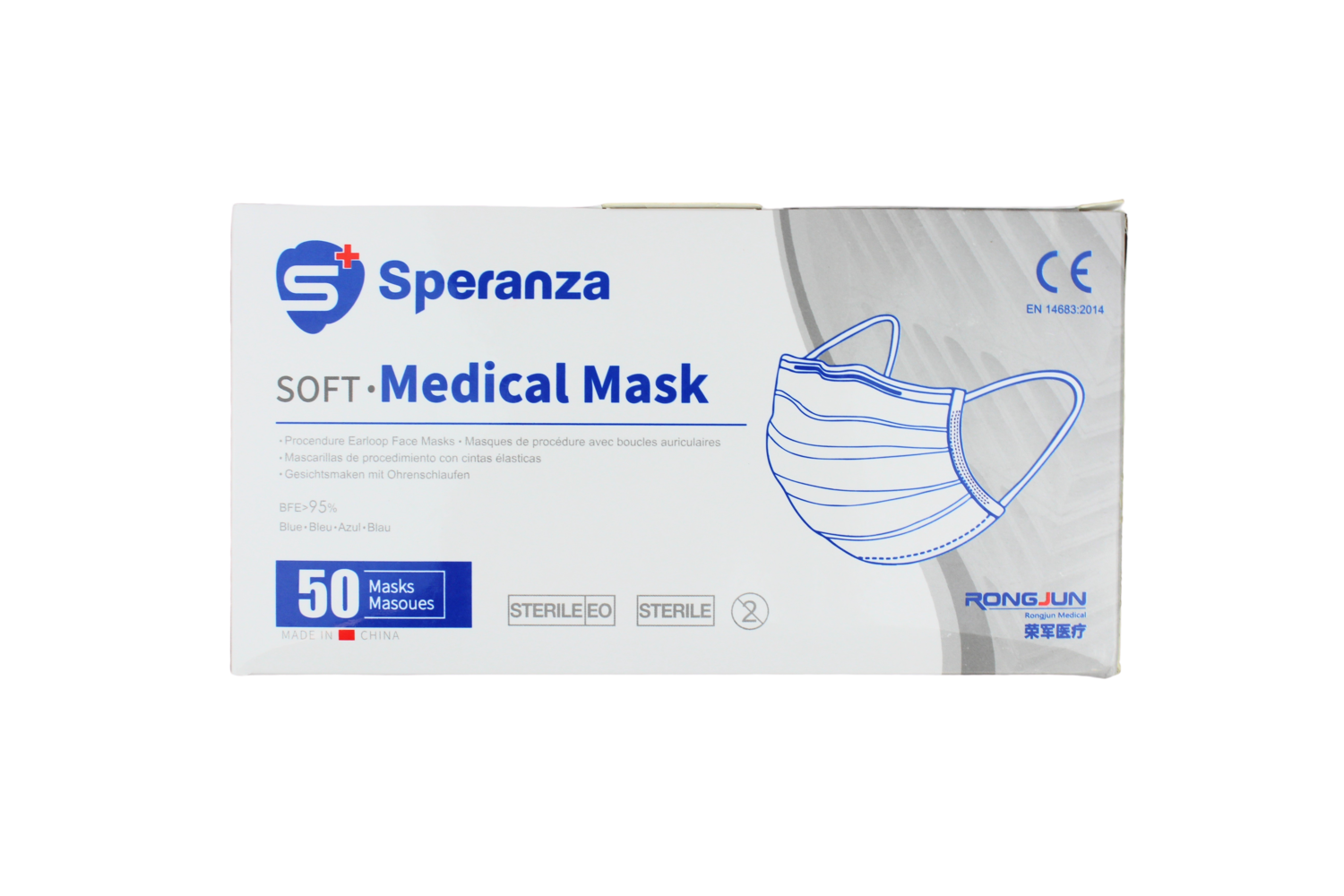 Box of 50 Type 2 Medical Face Masks CE Verified sterilized BFE&gt;95%