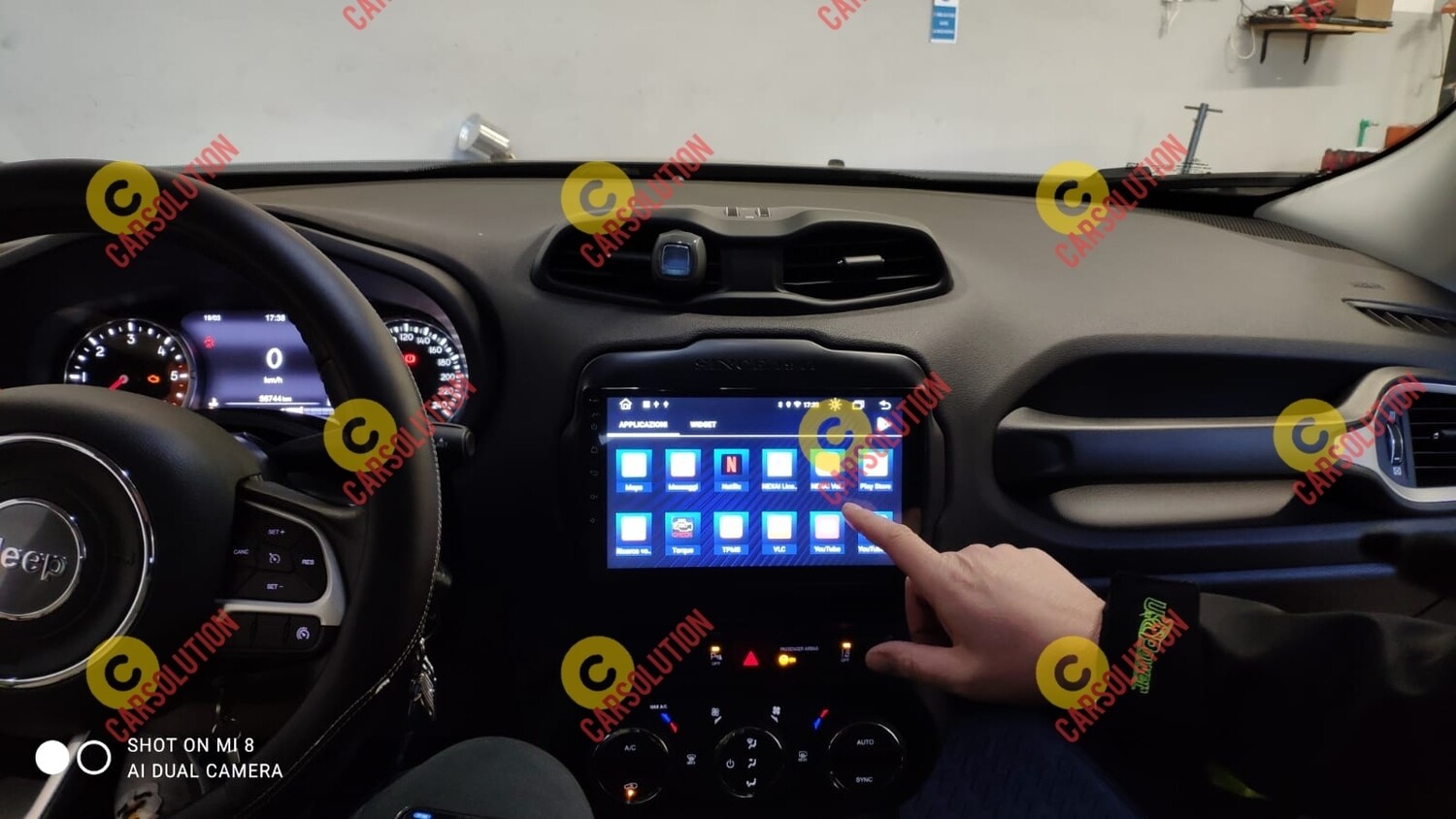 CARTABLET JEEP RENEGADE ANDROID 12-  OCTACORE 4GB 64GB  - CARPLAY WIRELESS INTEGRATO - DSP INTEGRATO - FULLSCREEN QLED SAMSUNG