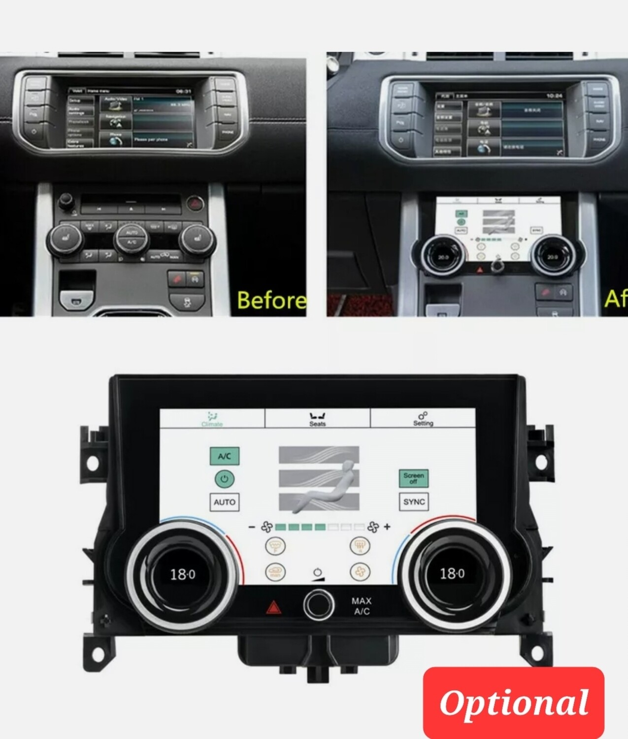 Pannello touchscreen clima evoque 