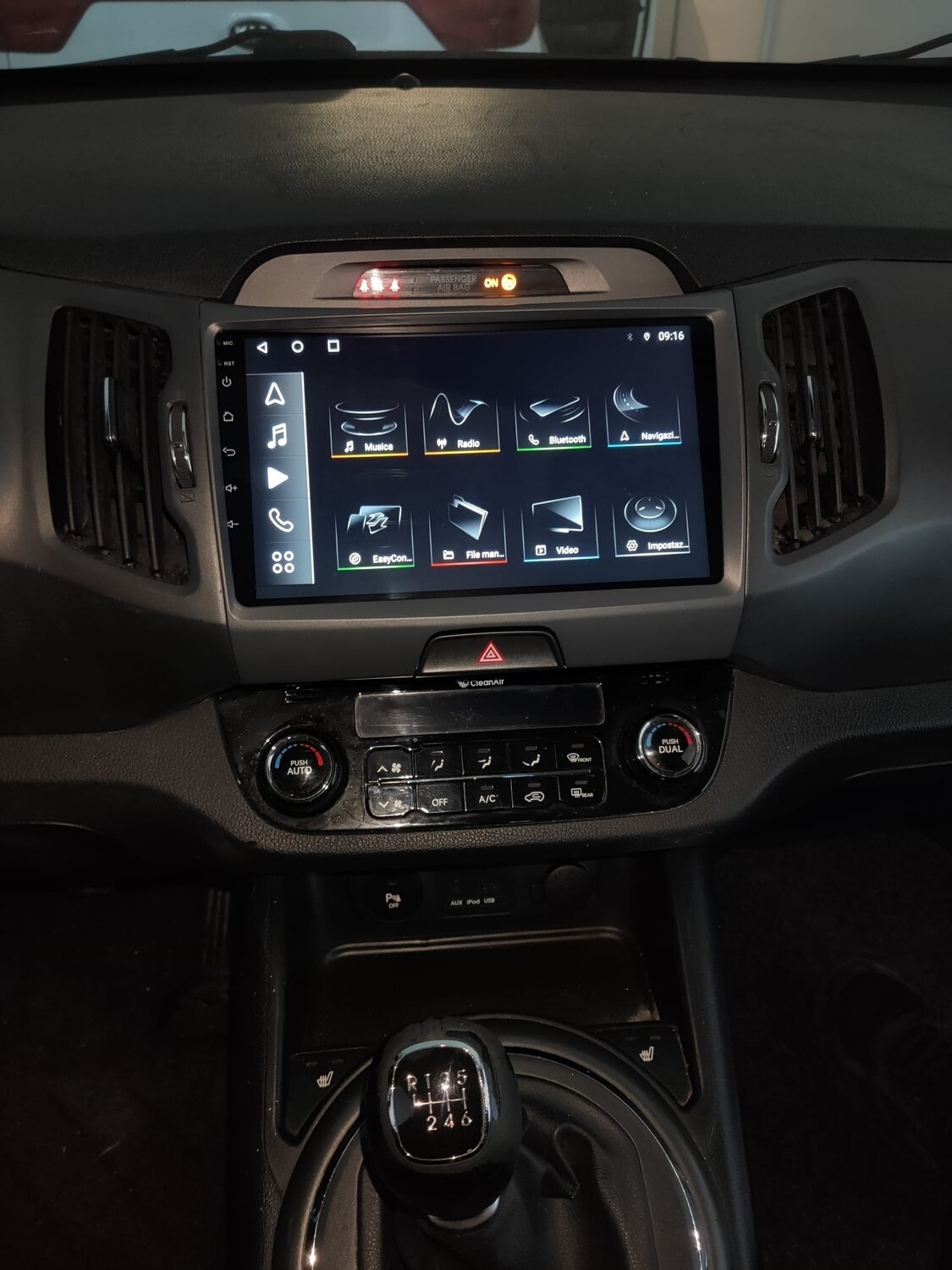CARTABLET ANDROID 12 KIA SPORTAGE 9 POLLICI CUSTOMFIT CARPLAY ANDROIDAUTO WIFI 4G LTE 2012/15