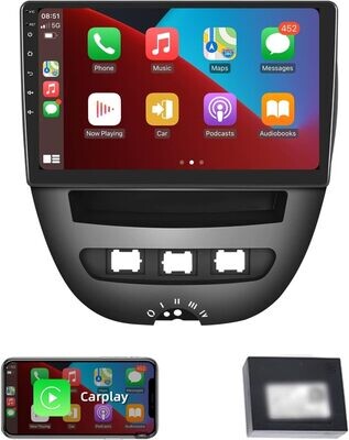 CARTABLET ANDROID PEUGEOT 308 107 CITROEN C1 TOYOTA AIGO 10 POLLICI QLED 4GB 64GB CUSTOMFIT CARPLAY ANDROIDAUTO WIFI 4G LTE