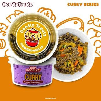 Sweet Potato Beef Curry Cup Noodles in Turmeric Beef Bone Broth for Dogs &amp; Cats, 1 oz