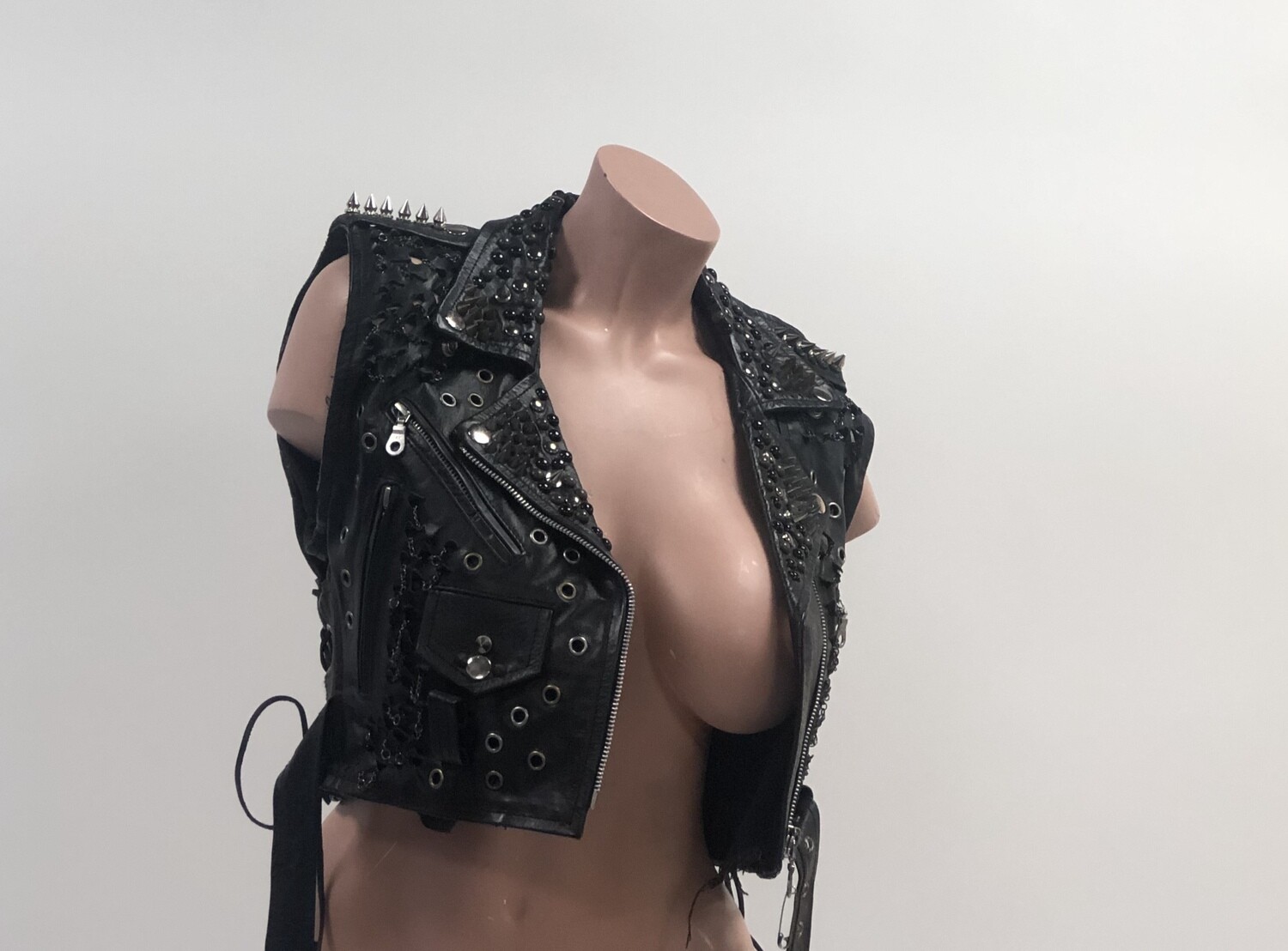 LA ROXX Black Leather Vest