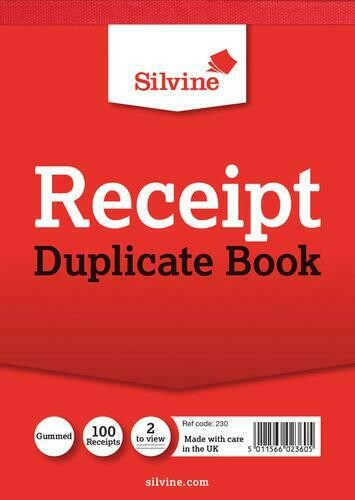 Silvine receipt Book