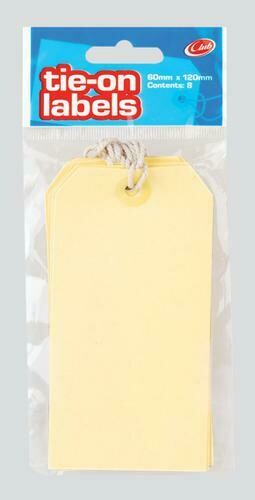 Tie On Labels  Manilla pack 8