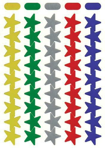 Labels Assorted Coloured Stars