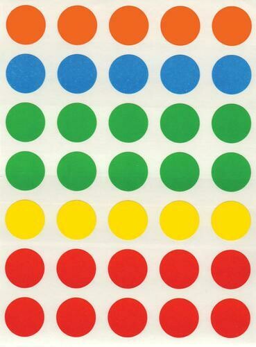 Labels Coloured Dots 13mm