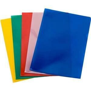 Cut Flush Plastic Folders pack 10 assorted