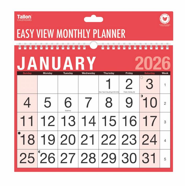 Monthly Print Calendar 2026