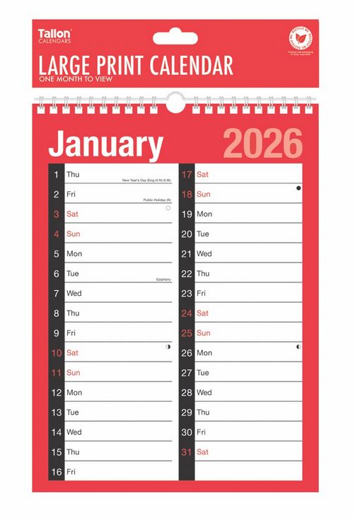 A4 2026 Calendar