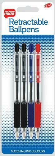 Club Retractable Ballpoint Pens Pack 4