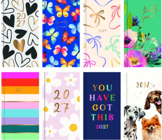 2027 Slim Padded Week to View Diary