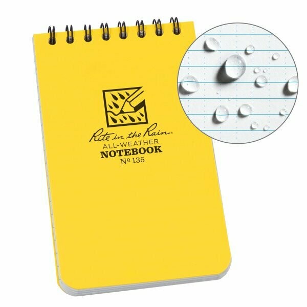 Carnet relié JAUNE (374M) 8,89 x 12,7cm