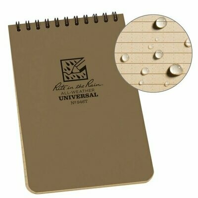 Carnet spirale étanche TAN/COYOTE (946T) 10,2 x 15cm