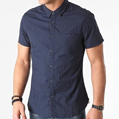 Chemise Homme - INSFITY - Oxford - Manches Courtes - 100% Coton - Poche Bleu - Prêt-à-Porter