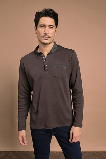 Polo manches longues Benson and Cherry homme