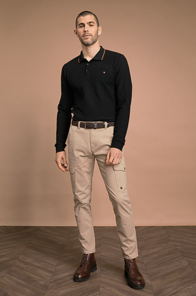Polo manches longues Benson and Cherry homme