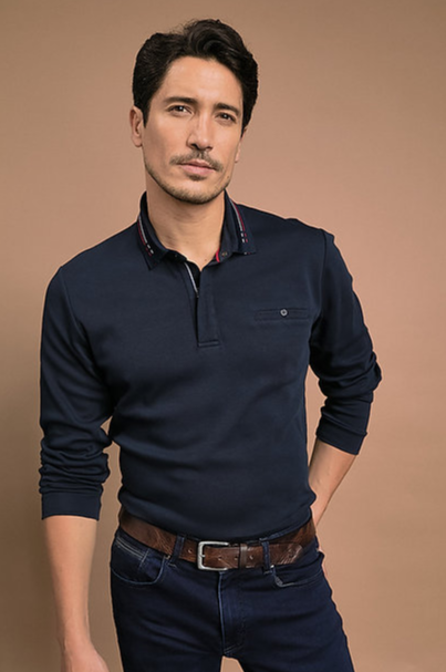 Polo manches longues Benson and Cherry homme
