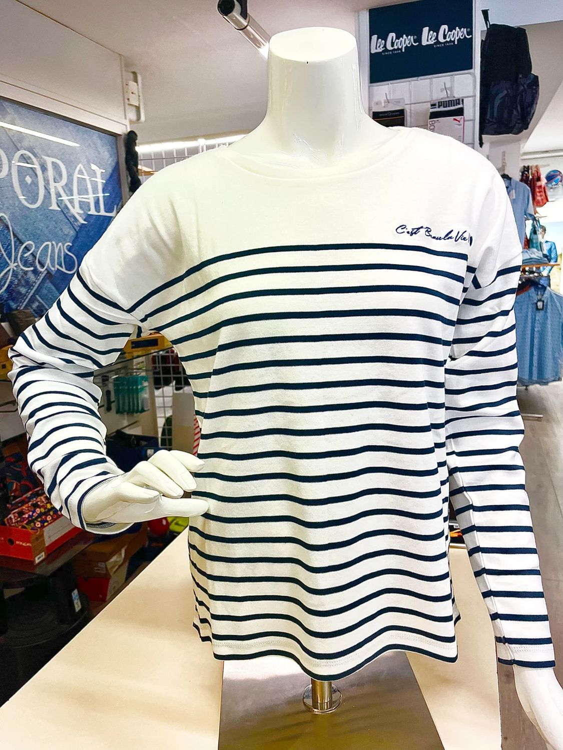T-shirt manches longues marinière C'est Beau la Vie femme